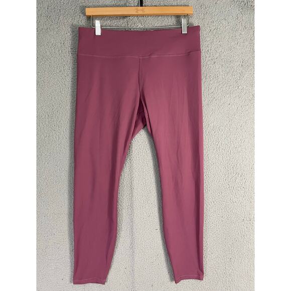 High Waisted Mauve 7/8 Leggings L Stretch Athleisure Activewear Elegant Mauve - Picture 5 of 8